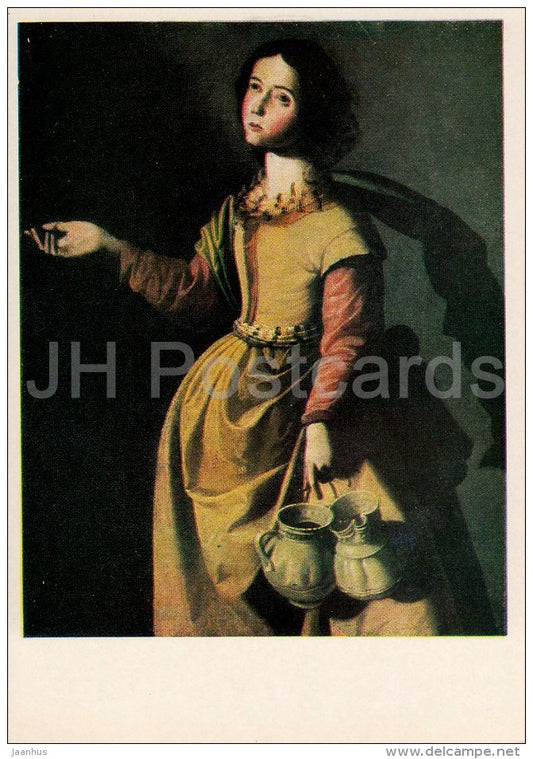 painting by Francisco de Zurbaran - St Justa - Spanish art - 1982 - Russia USSR - unused - JH Postcards