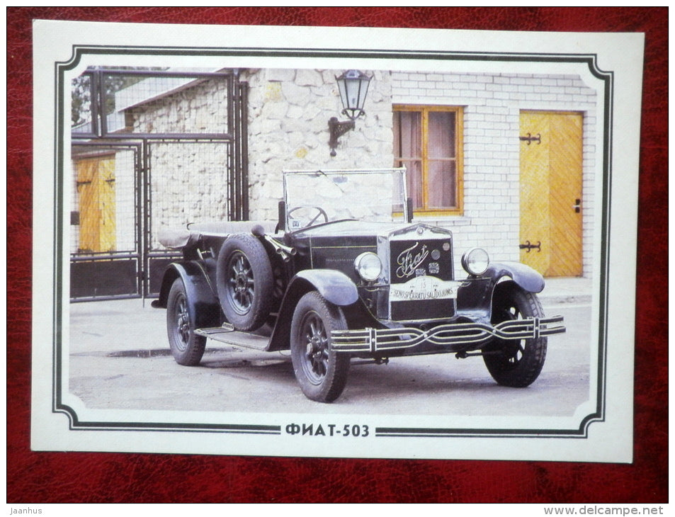 FIAT 503 - Italy , 1926 - old cars - 1988 - Russia USSR - unused - JH Postcards