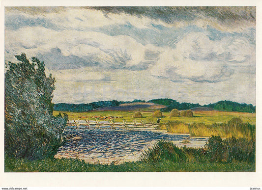 painting by Vasily Ezdakov - Wind on Sorot river - Russian art - 1985 - Russia USSR - unused - JH Postcards