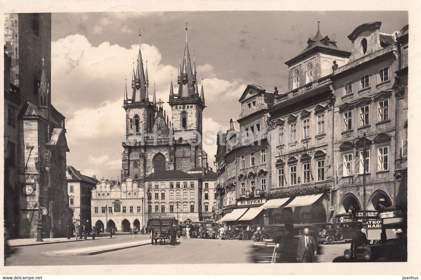 Praha - Prague - Staromestske namesti a Tynsky Chram - old postcard -  1932 - Czechoslovakia - Czech Republic - used - JH Postcards