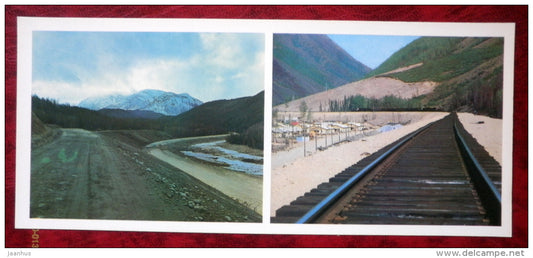 railway - BAM - Baikal-Amur Mainline , construction of the railway  - 1981 - Russia USSR - unused - JH Postcards
