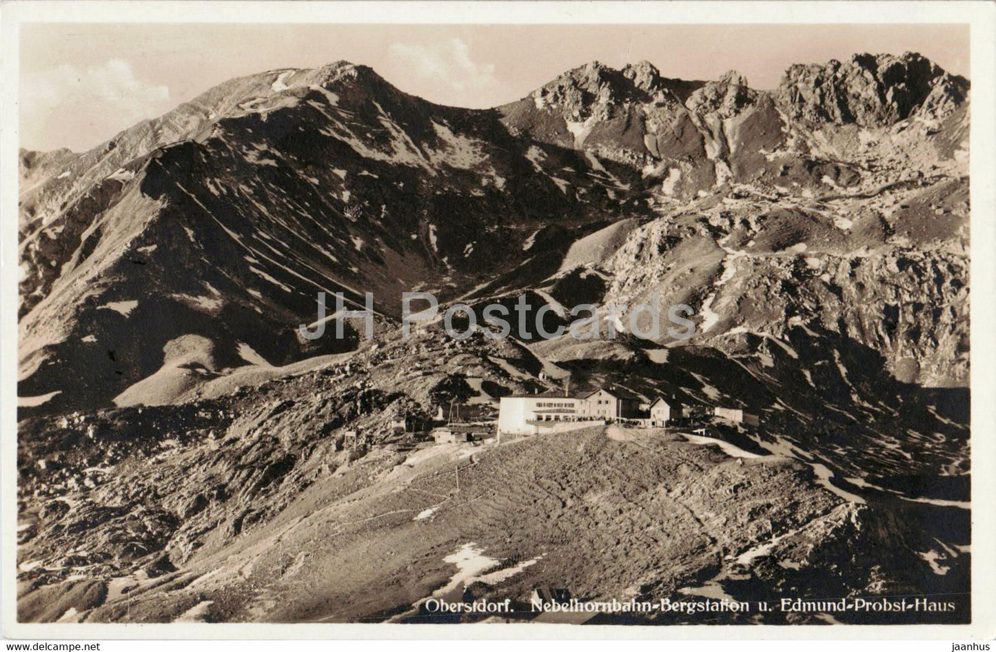 Oberstdorf - Nebelhornbahn Bergstation u Edmund Probst Haus - old postcard - 1933 - Germany - used - JH Postcards