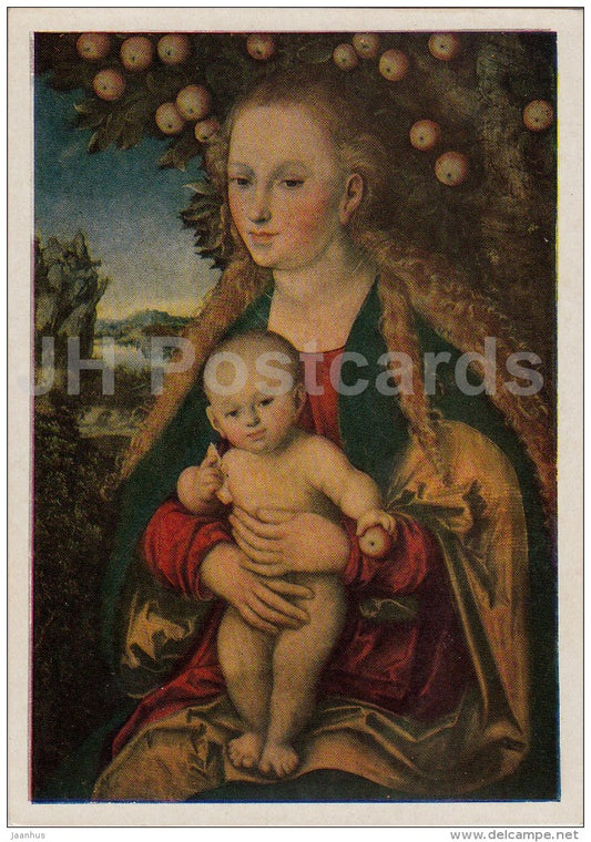 painting  by Lucas Cranach the Elder - Madonna with Child - German art - 1958 - Russia USSR - unused - JH Postcards