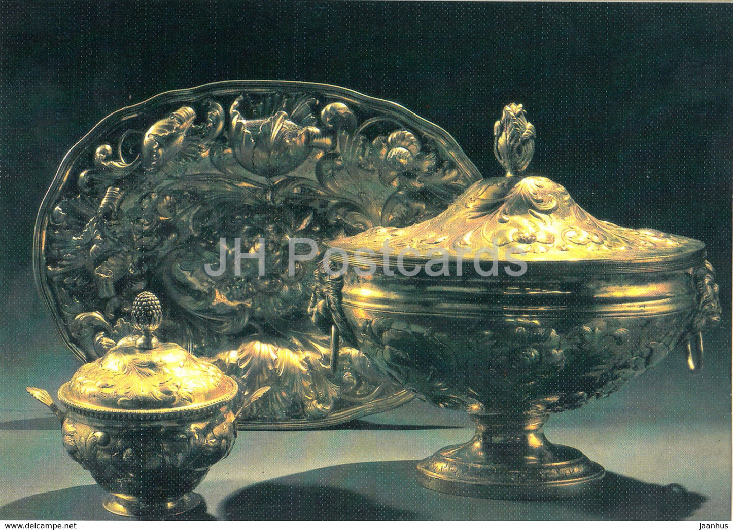 Dish , Bowl - Russian Silver Craft - art - 1986 - Russia USSR - used - JH Postcards