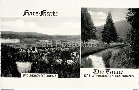Harz Karte - Bad Sachsa - Die Tanne - Das Wahrzeichen des Harzes - old postcard - Germany - unused - JH Postcards