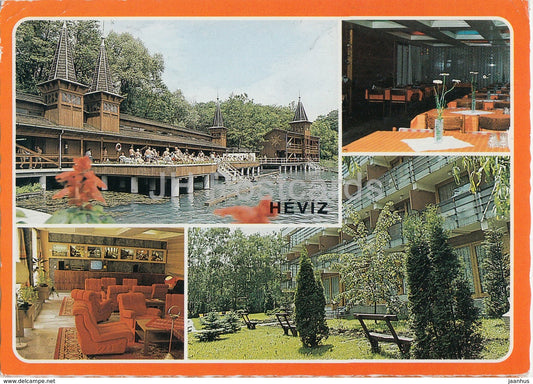 Heviz - spa - hotel - multiview - 1989 - Hungary - used - JH Postcards