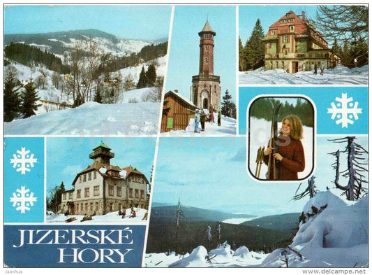 Jizerske Hory - Bedrichov - Hvezda tower -  ROH Zvonice cottage - Tanvald - Czechoslovakia - Czech - used 1977 - JH Postcards