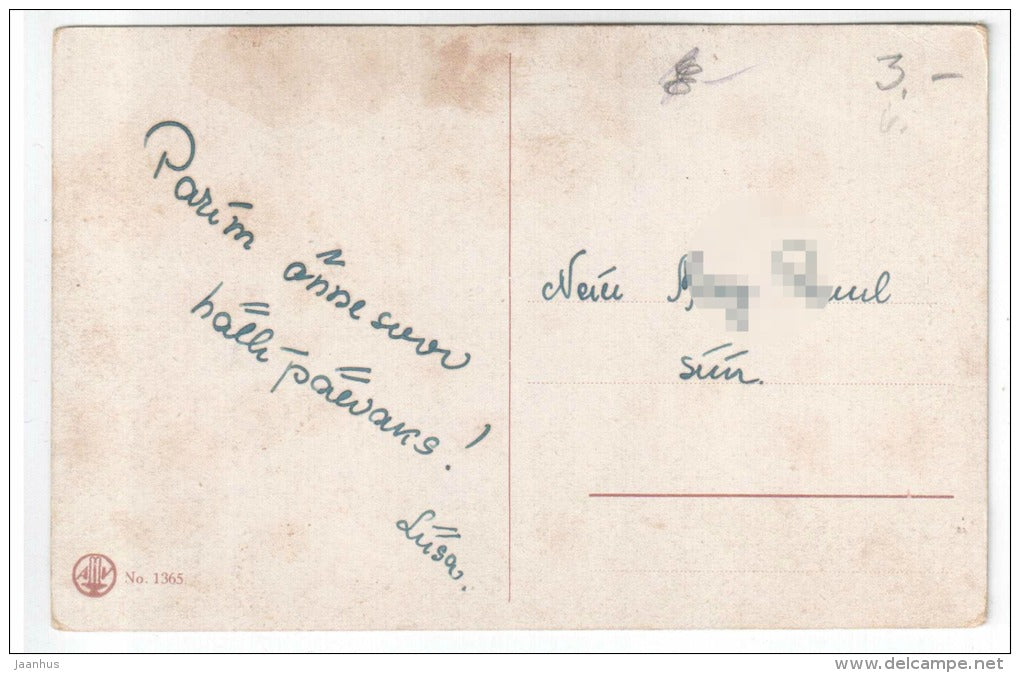 illustration by Fiebiger - ruins , sea - AMV 1365 - old postcard - circulated in Estonia 1930 - used - JH Postcards