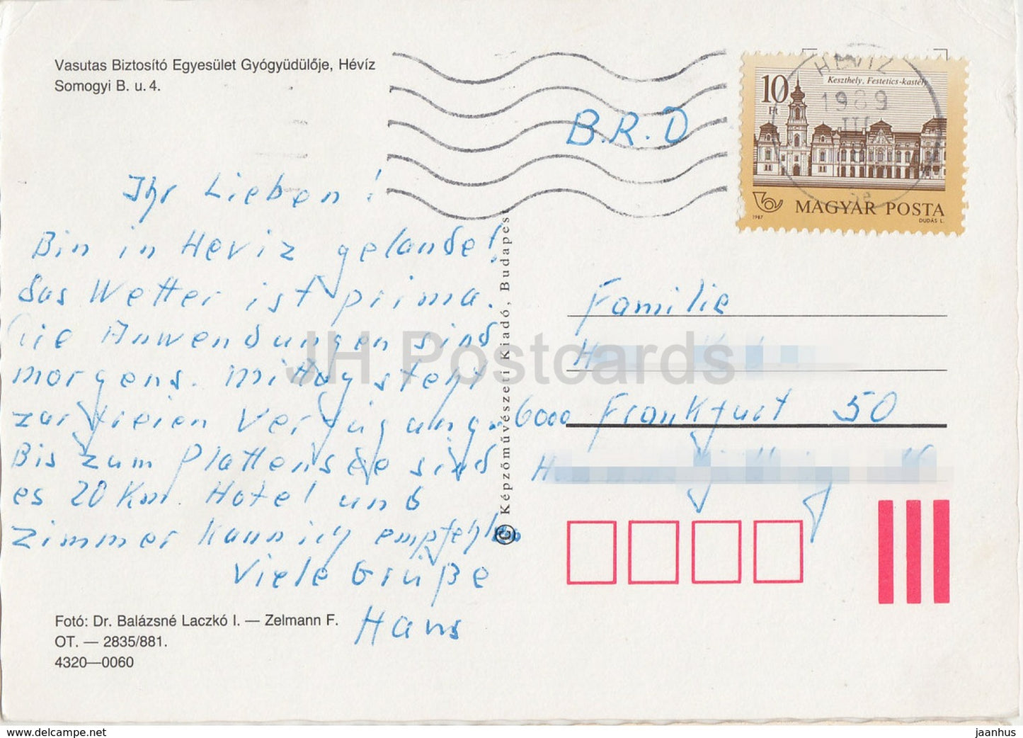 Heviz - spa - hôtel - multiview - 1989 - Hongrie - occasion