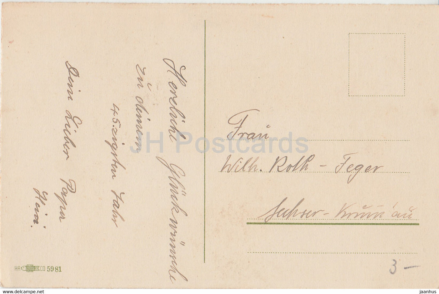 Carte de vœux d'anniversaire - Herzlichen Gluckwunsch zum Geburtstage - HA CO 5981 - carte postale ancienne - Allemagne - utilisée