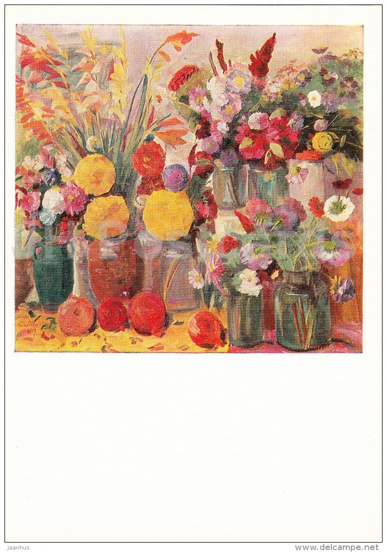 painting by M. Saryan - Yerevan Flowers , 1957 - Russian art - 1978 - Russia USSR - unused - JH Postcards