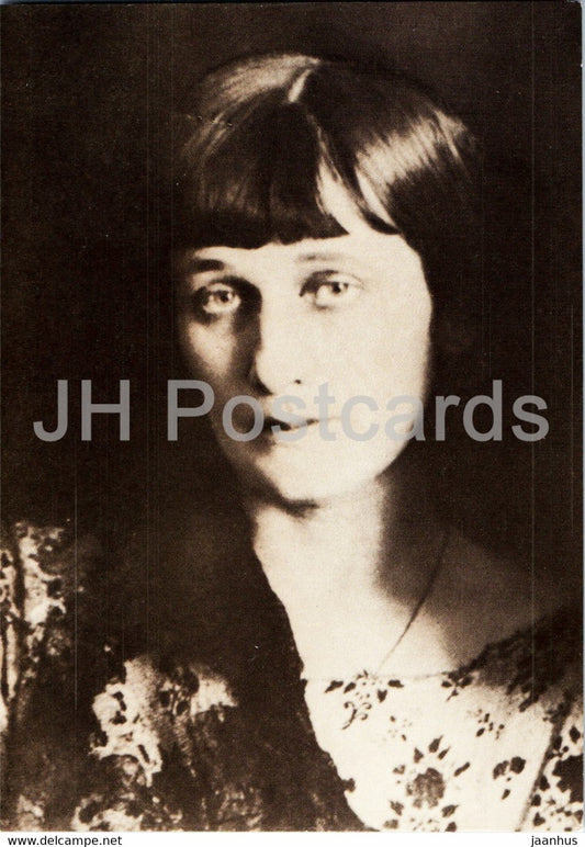 Russian poet Anna Akhmatova - Leningrad 1924 - 1988 - Russia USSR - unused - JH Postcards