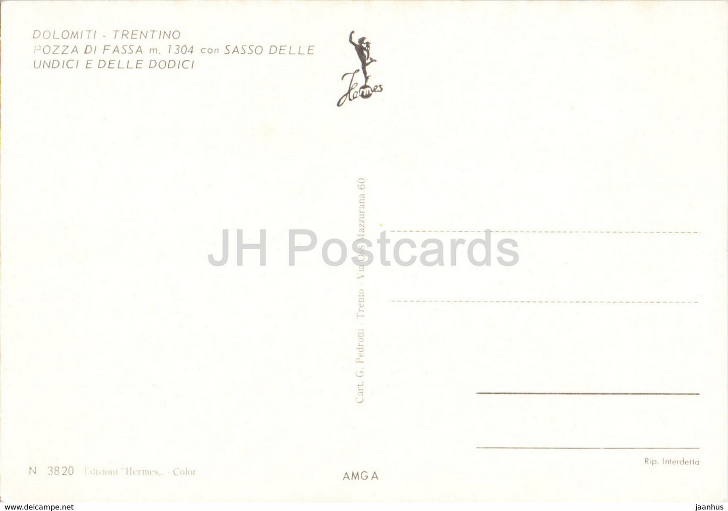 Dolomiti - Pozza di Fassa - Sasso Delle Undici e Delle Dodici - Italy - unused