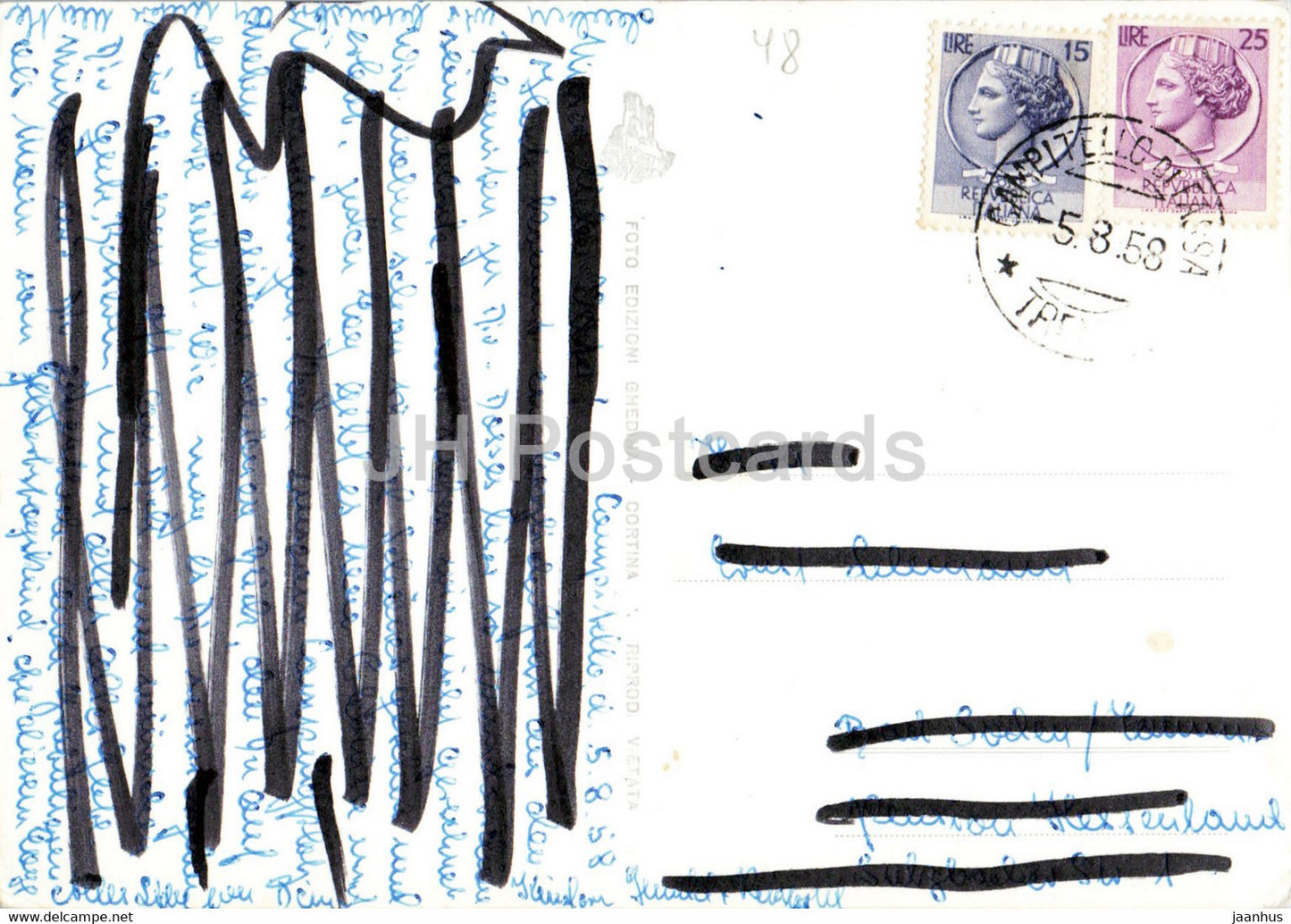 Val di Fassa - Campitello - Il Sassolungo - old postcard - 1958 - Italy - used