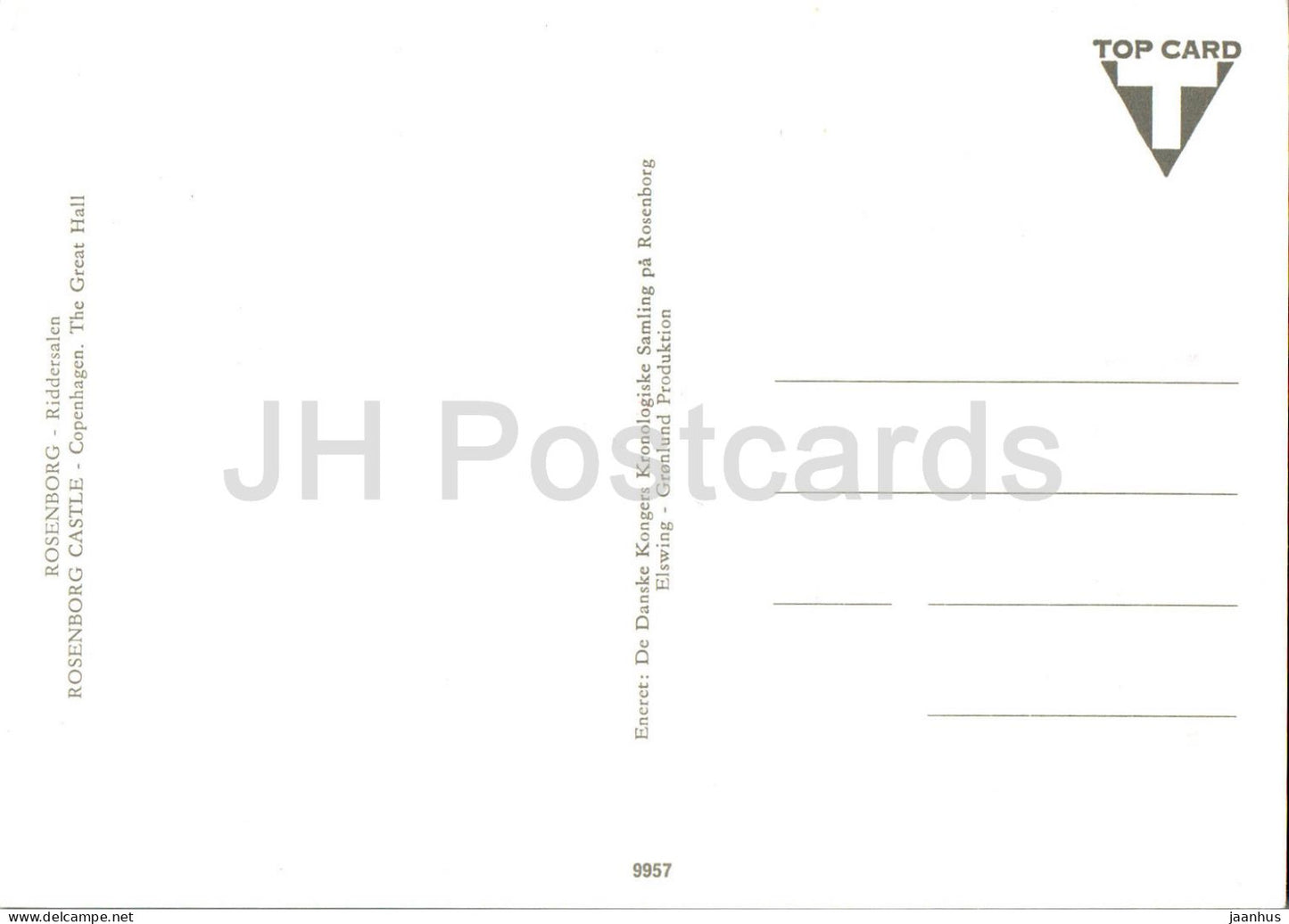 Copenhagen - Kobenhavn - Rosenborg castle - Riddersalen - The Freat Hall - 9957 - Denmark - unused