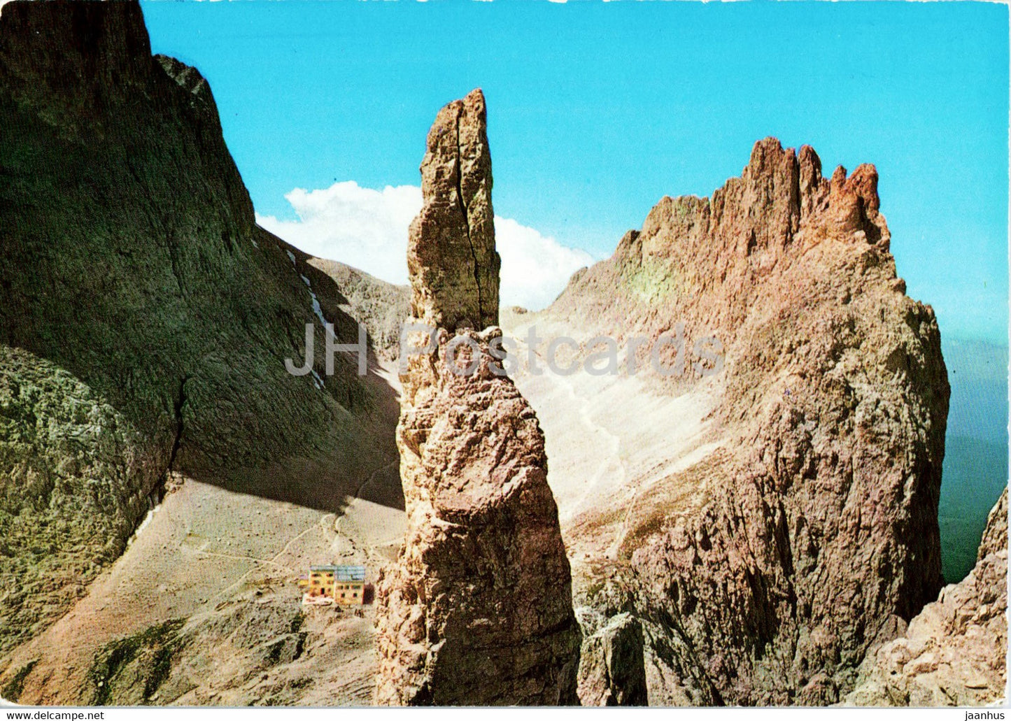 Gruppo del Catianccio - Dolomiti - Piz Piaz - Torre di Vajolet - Rifugio Re Alberto - Corda Laurino 1989 - Italy - used - JH Postcards