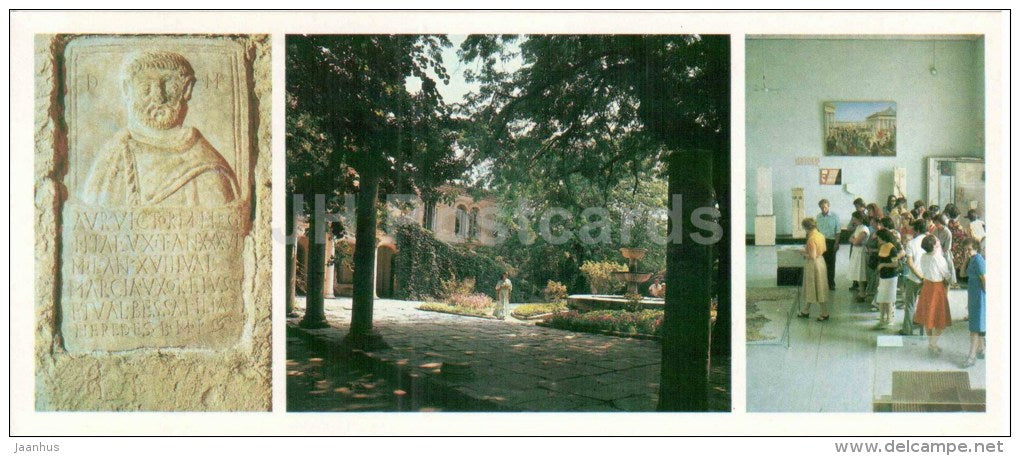 tombstone of Roman legionary - museum - Chersonesus - the Ancient cities - Crimea - Krym - 1984 - Ukraine USSR - unused - JH Postcards