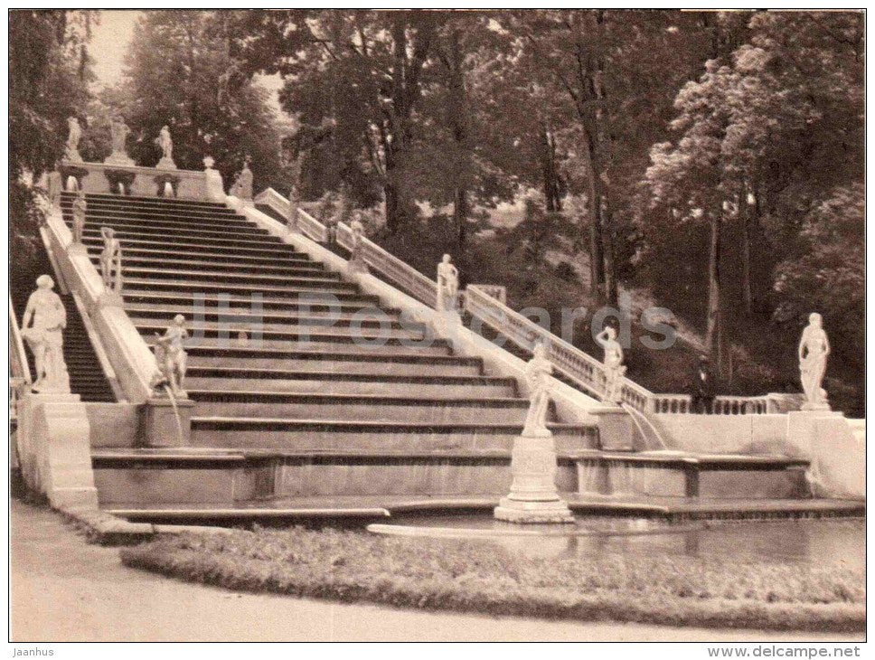Marly´s Cascade - Petrodvorets - restoration - large format postcard - 1966 - Russia USSR - unused - JH Postcards