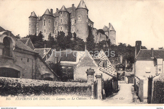 Luynes - Le Chateau - Facade - Environs de Tours - castle - 165 - old postcard - France - used - JH Postcards