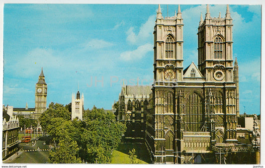 London - Westminster Abbey - West Towers of Abbey - United Kingdom - England - used - JH Postcards