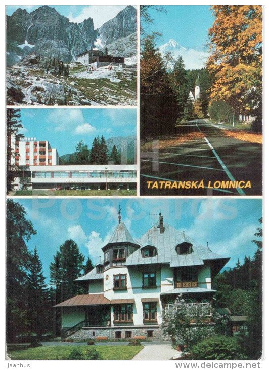 Tatranska Lomnica - Lomnicky shield - hotel Slovan - Vysoke Tatry - High Tatras - Czechoslovakia - Slovakia - used 1987 - JH Postcards