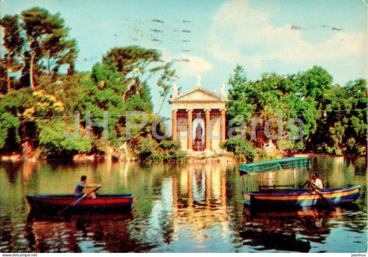 Roma - Rome - Villa Borghese - Il Laghetto - little lake - boat - 1964 - Italy - used - JH Postcards