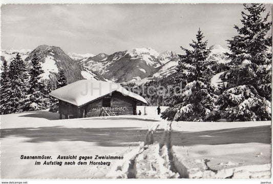 Saanenmoser - Aussicht gegen Zweisimmen im Aufstieg nach dem Hornberg - 8143 - Switzerland - 1958 - used - JH Postcards