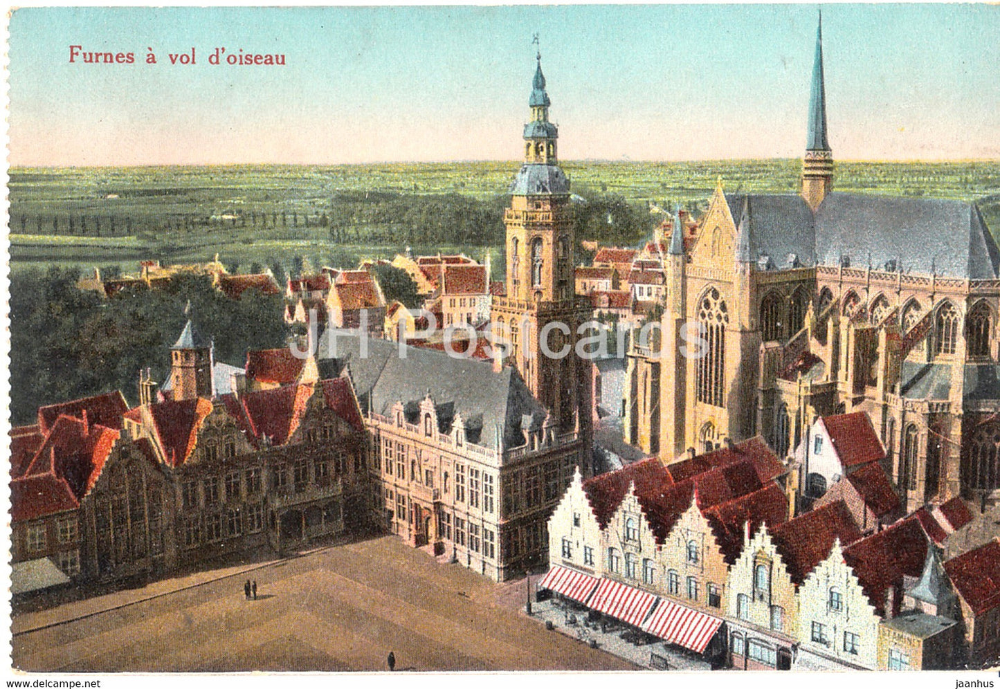 Veurne - Furnes a vol d'oiseau - old postcard - 1915 - Belgium - used - JH Postcards