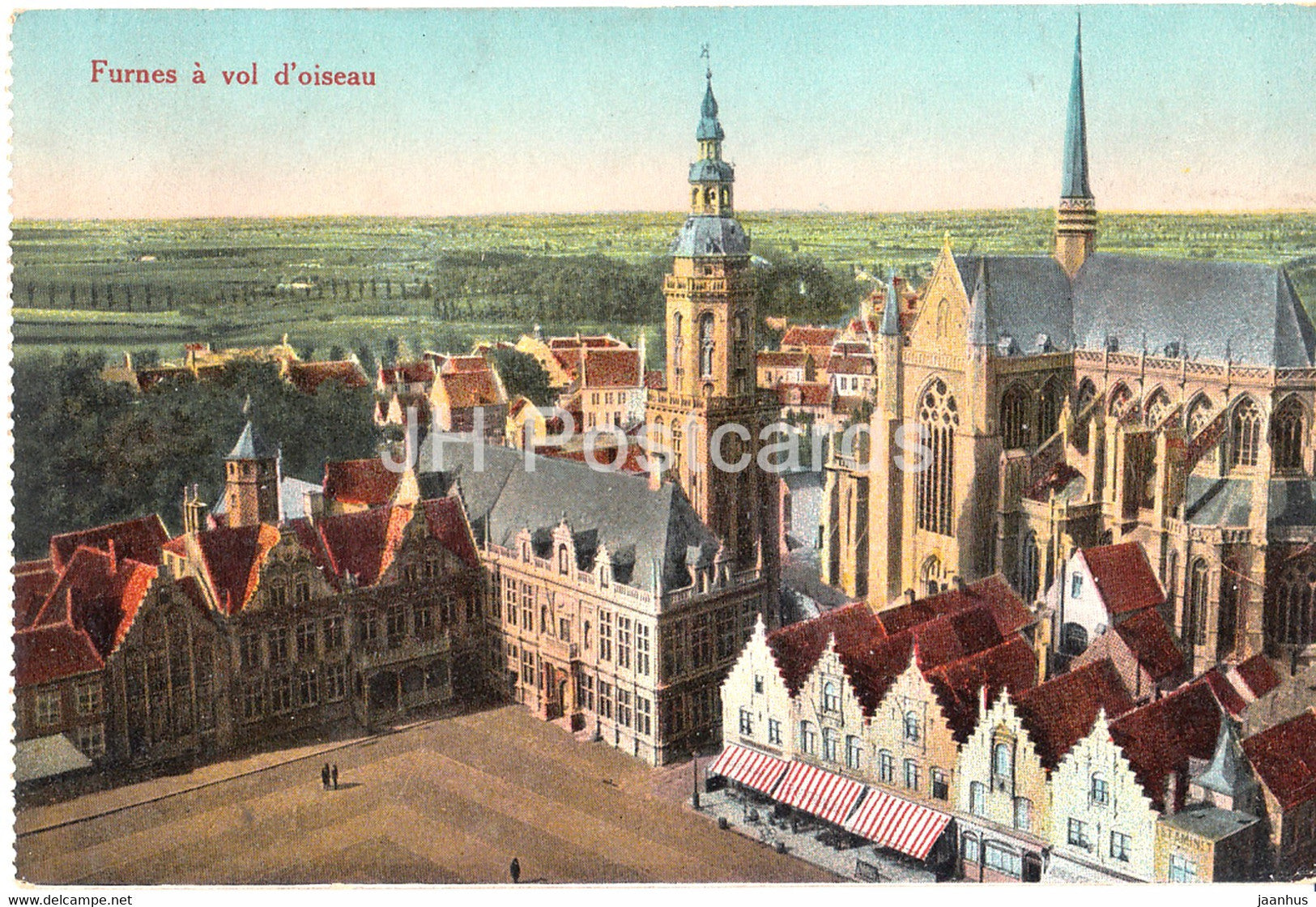 Veurne - Furnes a vol d'oiseau - old postcard - 1915 - Belgium - used - JH Postcards