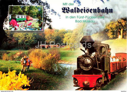 Waldeisenbahn Muskau - Furst Puckler Park - Bad Muskau - train - railway - locomotive - Germany - unused - JH Postcards