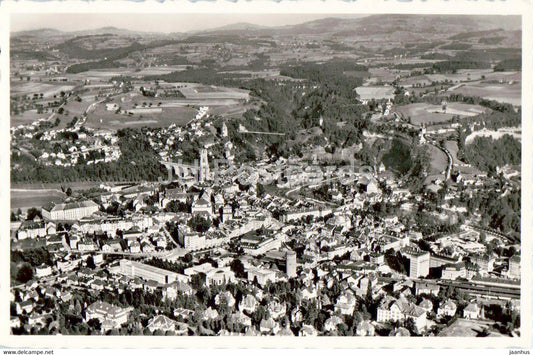 Fribourg - Vue Aerienne - aerial view - 12473 - old postcard - Switzerland - unused - JH Postcards