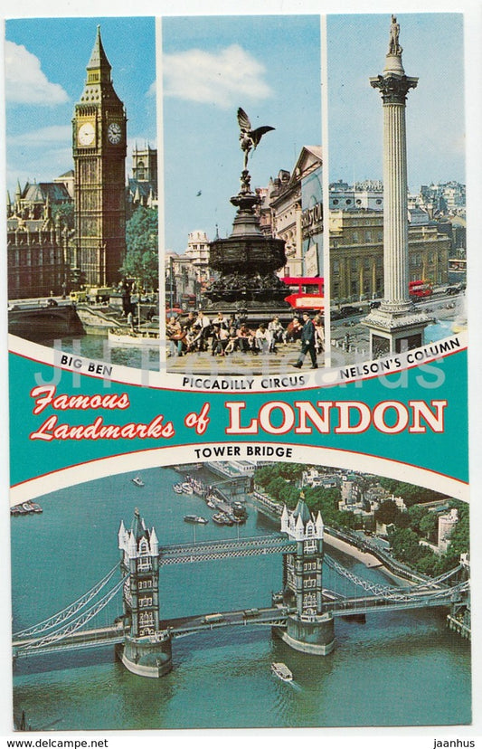 Famous Landmarks of London - multiview - 1347 - United Kingdom - England - unused - JH Postcards