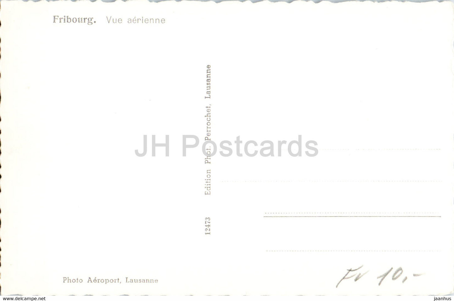 Freiburg - Vue Aerienne - Luftaufnahme - 12473 - alte Postkarte - Schweiz - unbenutzt