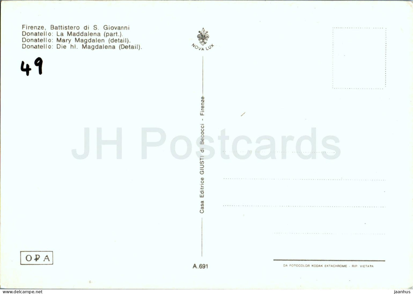 Firenze - Florence - Battisterio di S Giovanni - Donatello La Maddalena - Mary Magdalen - 691 - Italy - used