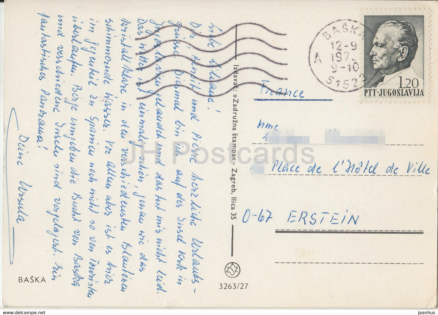 Baska - Luftaufnahme - Strand - 1970er Jahre - Jugoslawien - Kroatien - gebraucht