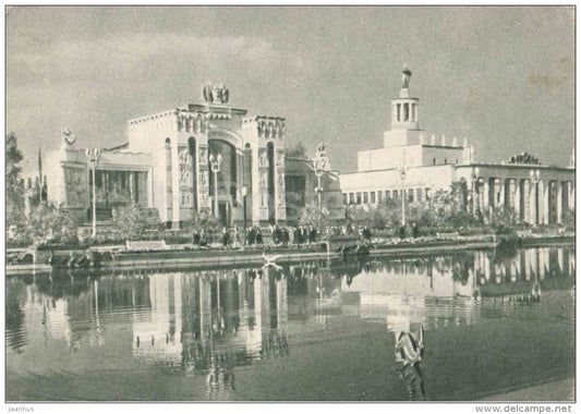 Volga and Belarus SSR Pavilion - The All-Union Agricultural Exhibition - Moscow - 1955 - Russia USSR - unused - JH Postcards