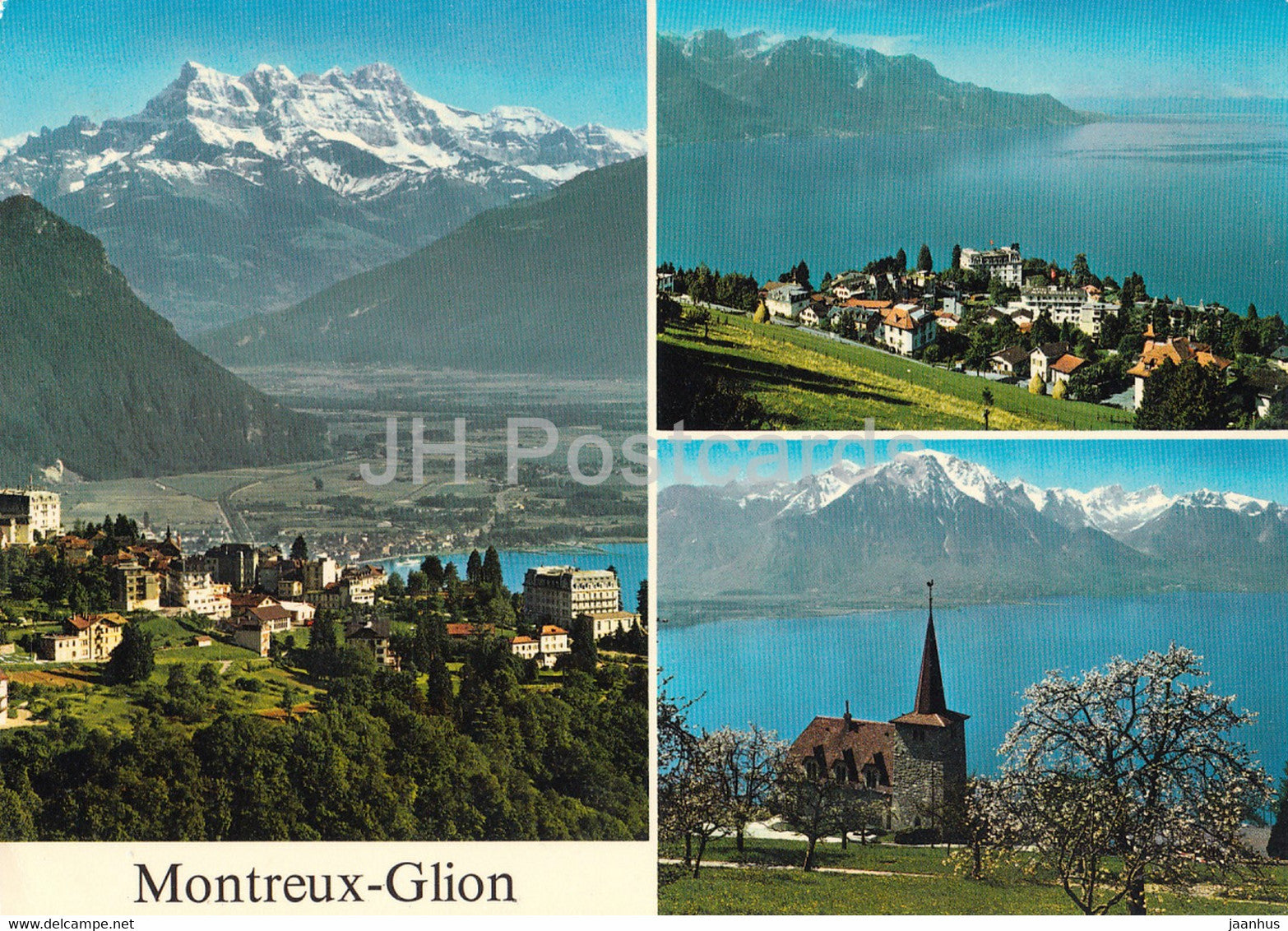 Montreux Glion - multiview - 9889 - 1977 - Switzerland - used - JH Postcards