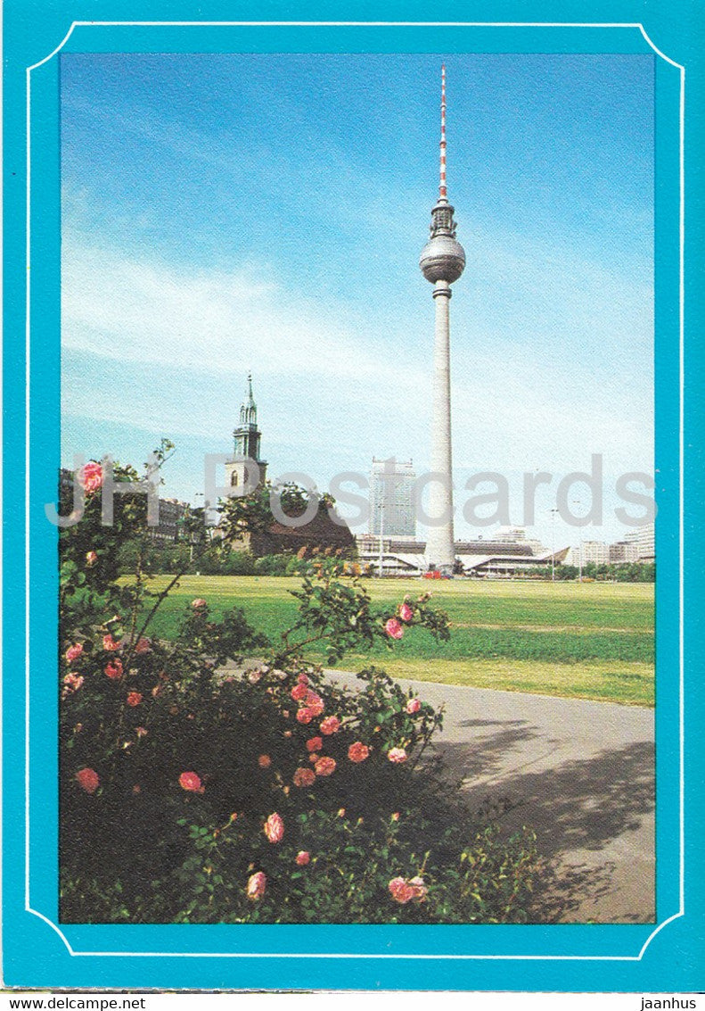 Berlin - Marienkirche und Karl Liebknecht Strasse - printed on thin paper - Germany - unused - JH Postcards