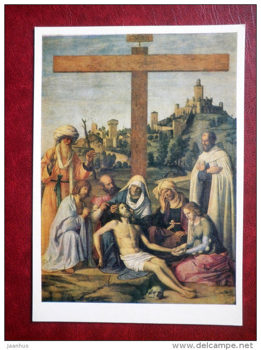 painting by Cima da Conegliano - Descent from the Cross - italian art - unused - JH Postcards
