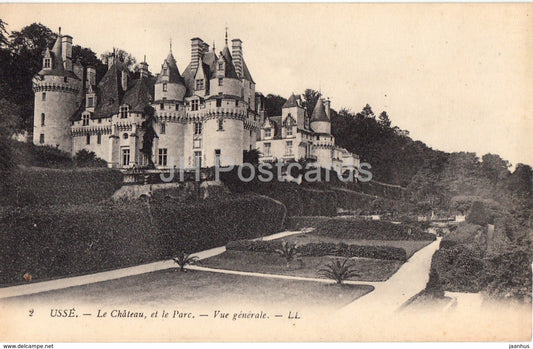 Usse - Le Chateau et le Parc - Vue Generale - castle - 2 - old postcard - France - unused - JH Postcards