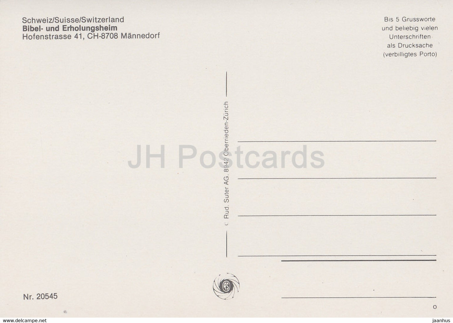 Bibel und Erholungsheim - Mannedorf - 20545 - Switzerland - unused