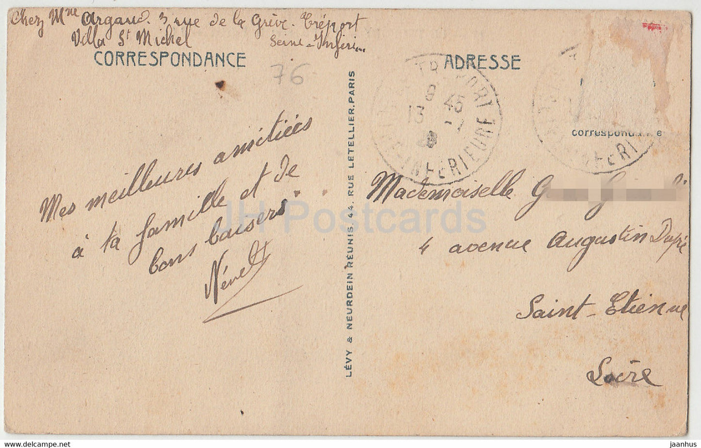 Le Treport - Le Plage et la Falaise - 17 - old postcard - 1920s - France - used