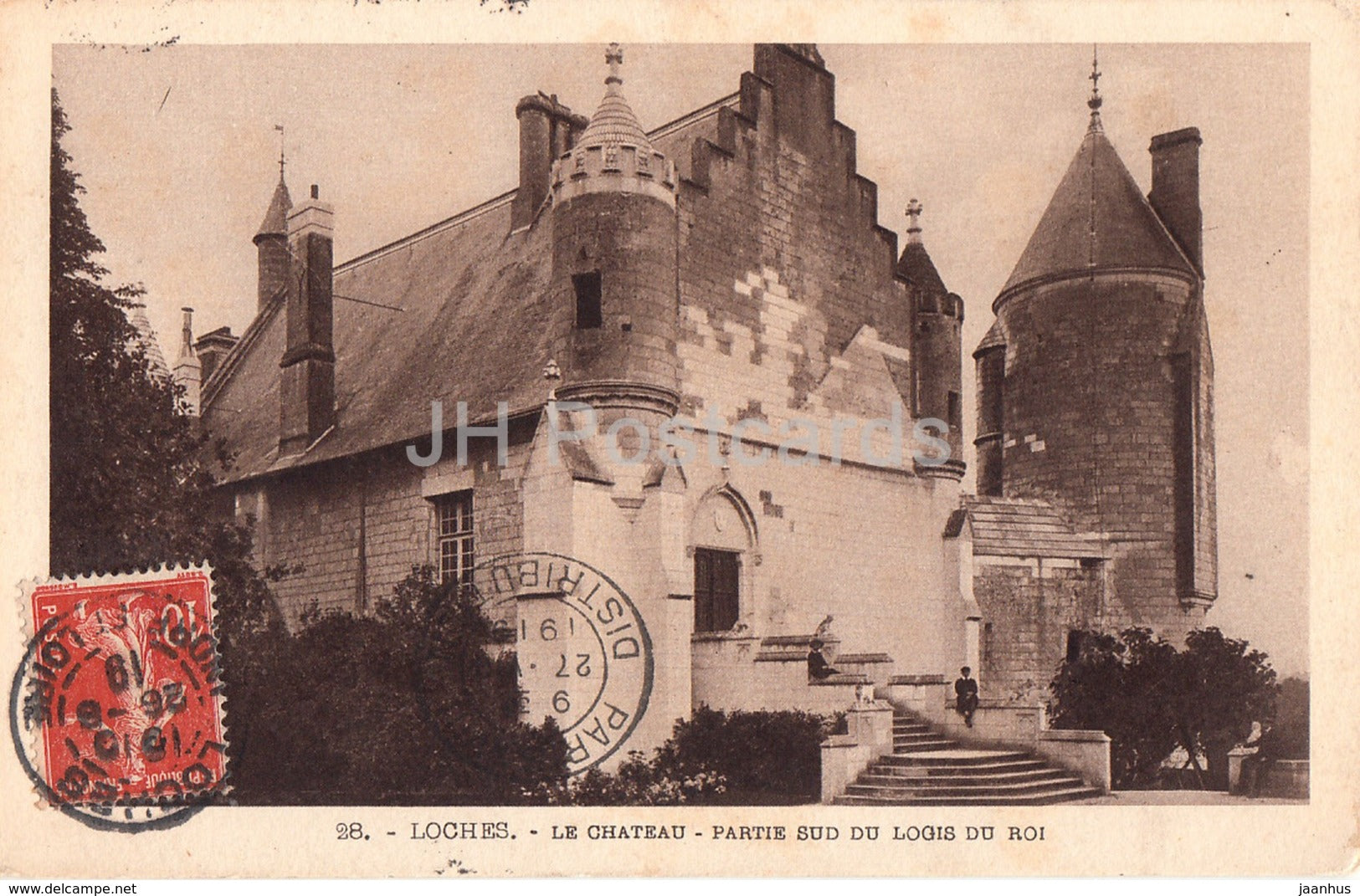 Loches - Le Chateau - Partie Sud du Logis du Roi - 28 - castle - old postcard - 1919 - France - used