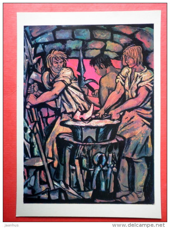 Ulenspiegel - smith The Legend of Thyl Ulenspiegel and Lamme Goedzak by de Coster - 1975 - Russia USSR - unused - JH Postcards