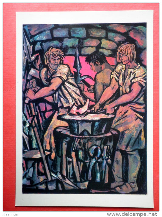 Ulenspiegel - smith The Legend of Thyl Ulenspiegel and Lamme Goedzak by de Coster - 1975 - Russia USSR - unused - JH Postcards