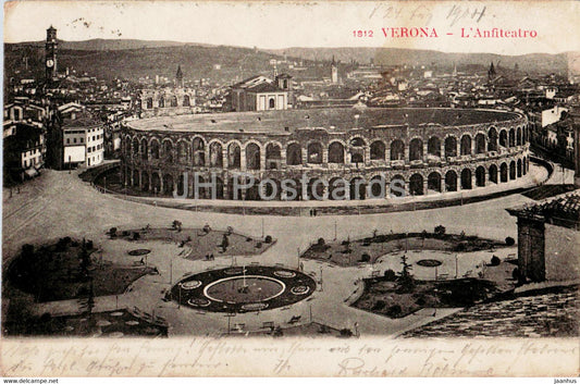 Verona - L'Anfiteatro - theatre - ancient world - 1812 - old postcard - 1904 - Italy - used - JH Postcards
