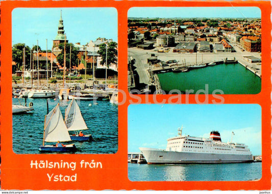 Ystad - ship - boat - multiview - 1981 - Sweden - used - JH Postcards