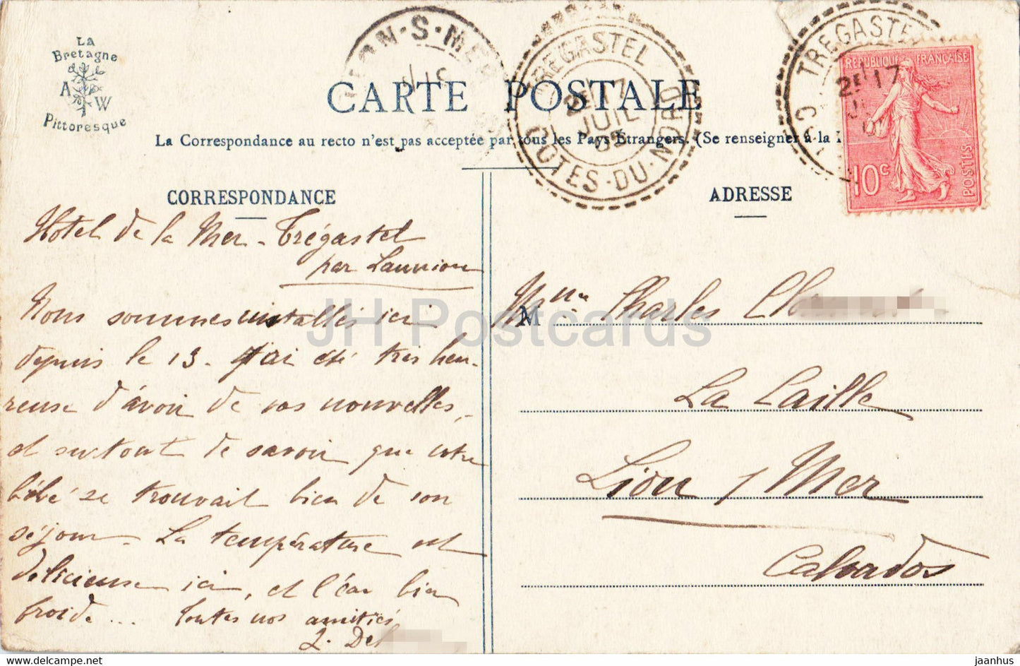 Trégastel - Le Champignon - La Bretagne Pittoresque - 142 - carte postale ancienne - 1905 - France - occasion