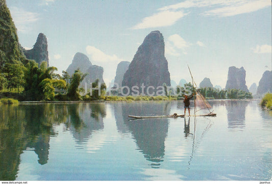 Kweilin - Guilin - Green pinnacles by the river - 1973 - China - unused