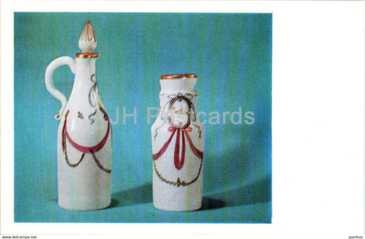 Vinegard bottle and Mustard pot - Spanish Glass in Hermitage - Spanish art - 1970 - Russia USSR - unused - JH Postcards